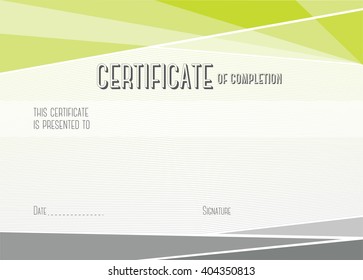 Horizontal Modern Certificate of completion. EPS10 vector template