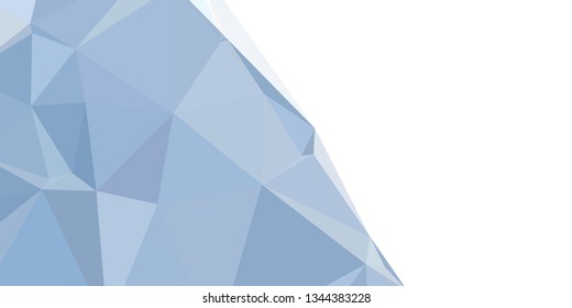 Horizontal mosaic banner. Design element for websites and books headers. Low polygonal texture. 