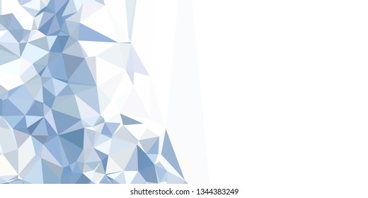Horizontal mosaic banner. Design element for websites and books headers. Low polygonal texture. 