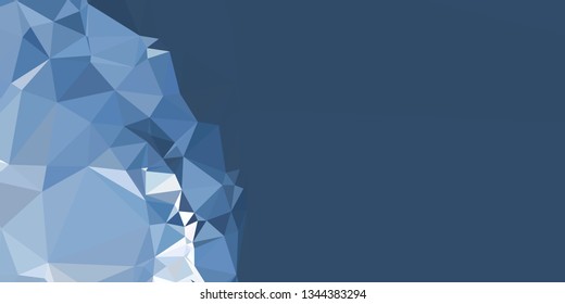 Horizontal mosaic banner. Design element for websites and books headers. Low polygonal texture. 