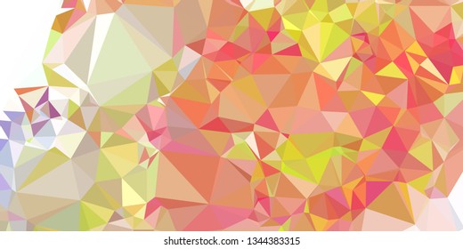 Horizontal mosaic banner. Design element for websites and books headers. Low polygonal texture. 