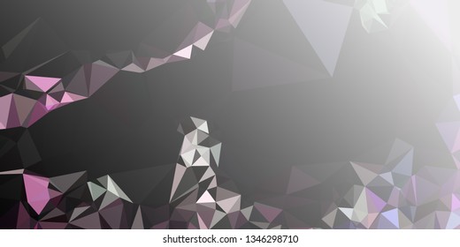 Horizontal mosaic banner. Design element for websites and books headers. Low polygonal texture.