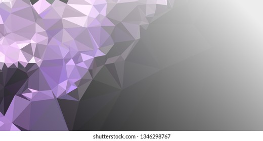 Horizontal mosaic banner. Design element for websites and books headers. Low polygonal texture.