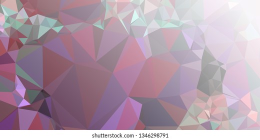 Horizontal mosaic banner. Design element for websites and books headers. Low polygonal texture.