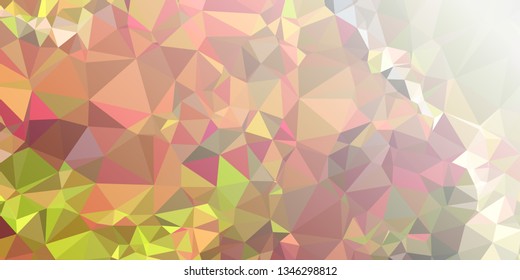 Horizontal mosaic banner. Design element for websites and books headers. Low polygonal texture.