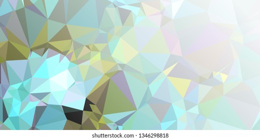 Horizontal mosaic banner. Design element for websites and books headers. Low polygonal texture.