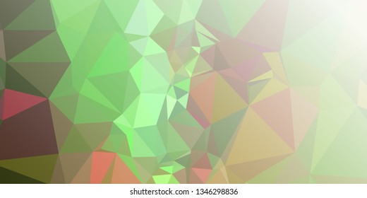 Horizontal mosaic banner. Design element for websites and books headers. Low polygonal texture.