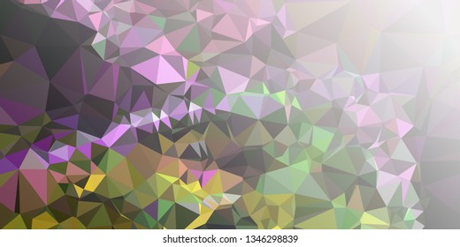 Horizontal mosaic banner. Design element for websites and books headers. Low polygonal texture.