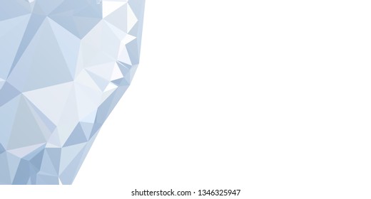 Horizontal mosaic banner. Design element for websites and books headers. Low polygonal texture.