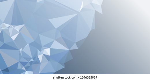 Horizontal mosaic banner. Design element for websites and books headers. Low polygonal texture.