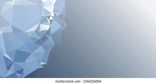 Horizontal mosaic banner. Design element for websites and books headers. Low polygonal texture.