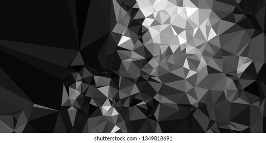 Horizontal mosaic banner. Design element for websites and books headers. Low polygonal texture.