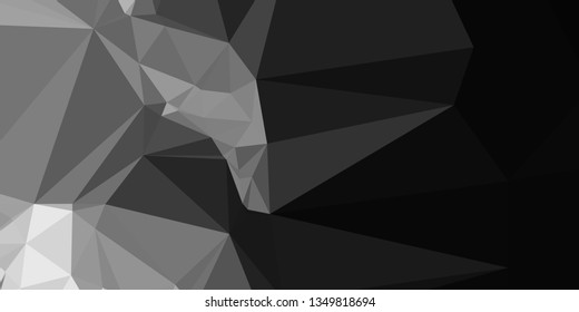 Horizontal mosaic banner. Design element for websites and books headers. Low polygonal texture.