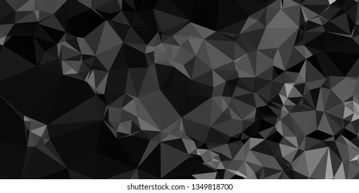 Horizontal mosaic banner. Design element for websites and books headers. Low polygonal texture.
