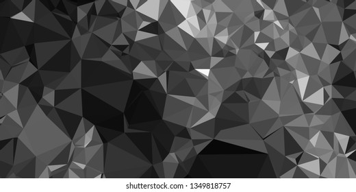 Horizontal mosaic banner. Design element for websites and books headers. Low polygonal texture.