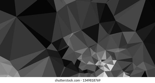 Horizontal mosaic banner. Design element for websites and books headers. Low polygonal texture.