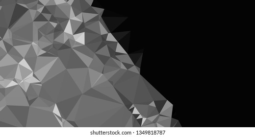 Horizontal mosaic banner. Design element for websites and books headers. Low polygonal texture.