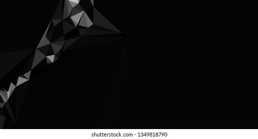 Horizontal mosaic banner. Design element for websites and books headers. Low polygonal texture.