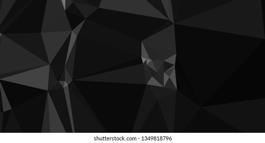 Horizontal mosaic banner. Design element for websites and books headers. Low polygonal texture.