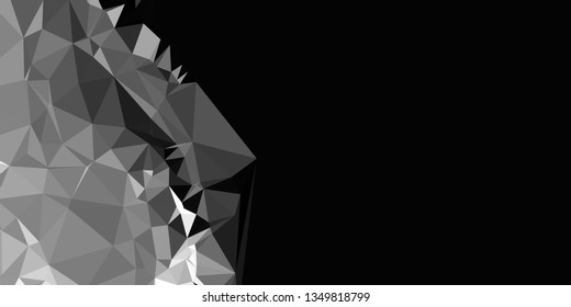 Horizontal mosaic banner. Design element for websites and books headers. Low polygonal texture.