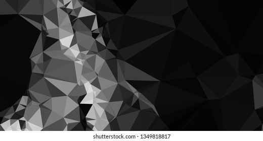 Horizontal mosaic banner. Design element for websites and books headers. Low polygonal texture.