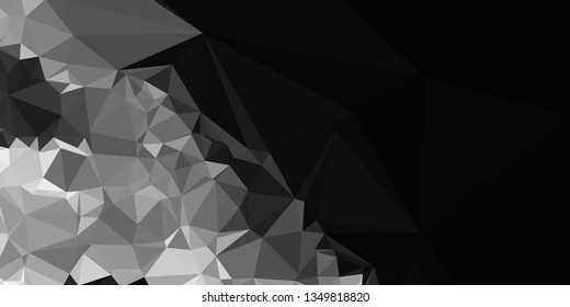 Horizontal mosaic banner. Design element for websites and books headers. Low polygonal texture.