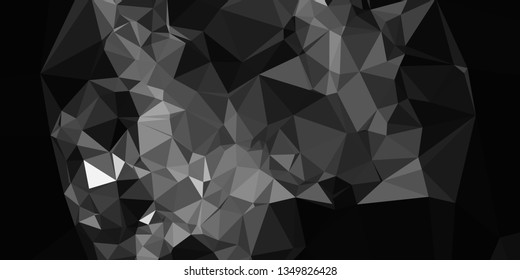 Horizontal mosaic banner. Design element for websites and books headers. Low polygonal texture.