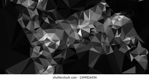 Horizontal mosaic banner. Design element for websites and books headers. Low polygonal texture.