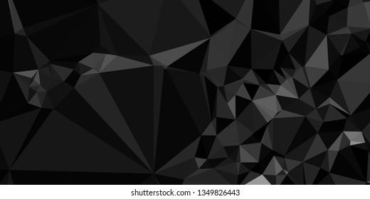 Horizontal mosaic banner. Design element for websites and books headers. Low polygonal texture.