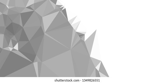 Horizontal mosaic banner. Design element for websites and books headers. Low polygonal texture.