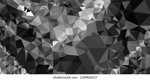 Horizontal mosaic banner. Design element for websites and books headers. Low polygonal texture.