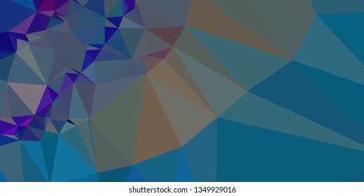 Horizontal mosaic banner. Design element for websites and books headers. Low polygonal texture.