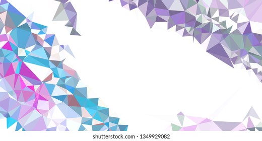 Horizontal mosaic banner. Design element for websites and books headers. Low polygonal texture.