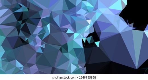 Horizontal mosaic banner. Design element for websites and books headers. Low polygonal texture. 