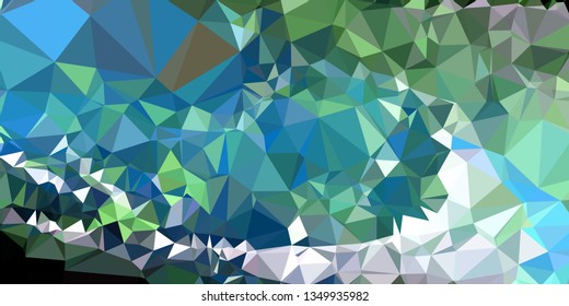 Horizontal mosaic banner. Design element for websites and books headers. Low polygonal texture. 