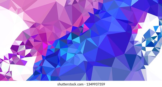 Horizontal mosaic banner. Design element for websites and books headers. Low polygonal texture. 