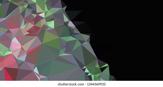 Horizontal mosaic banner. Low polygonal texture.