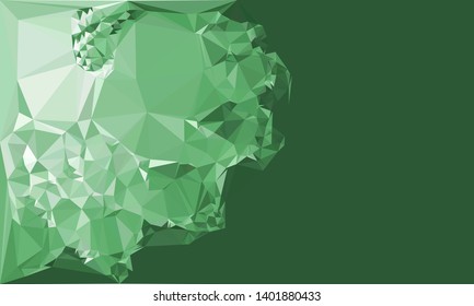 Horizontal mosaic banner. Low polygonal texture