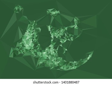 Horizontal mosaic banner. Low polygonal texture