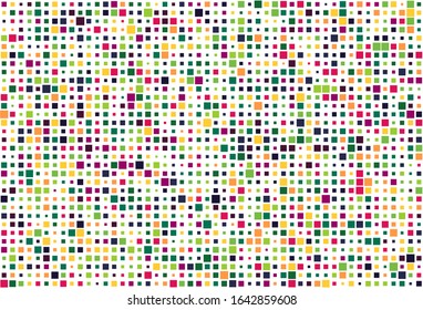 Horizontal Mosaic pattern with small and large squares. with abstract Colorful quarter background. Design elements for web banners, posters, cards. vector illustration.