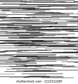 Horizontal motion lines for comic books. Black and white vector background