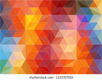 Horizontal multicolor polygonal banner. Vector Background