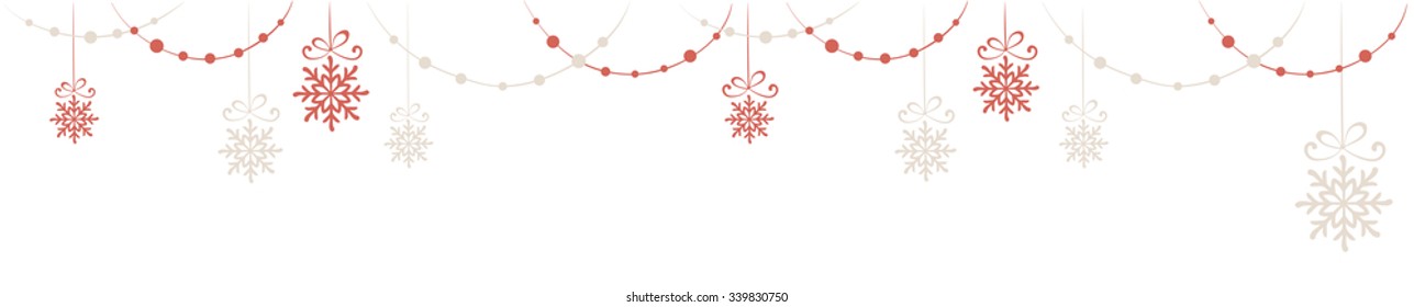 Horizontal narrow banner - Christmas decorations