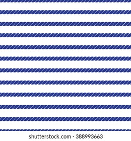 Horizontal navy marine rope striped seamless vector pattern