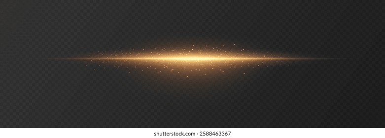 Horizontal neon flash of light. Line of flash and beam.