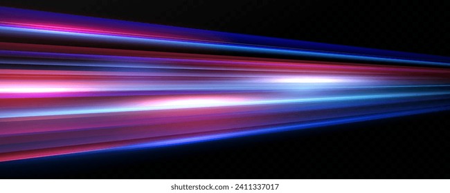 Horizontal neon lines.Blue speed lines.Motion light effect.Vector. red.Vector illustration of a blue color. Light effect. Abstract laser beams of light. Chaotic neon rays of light .