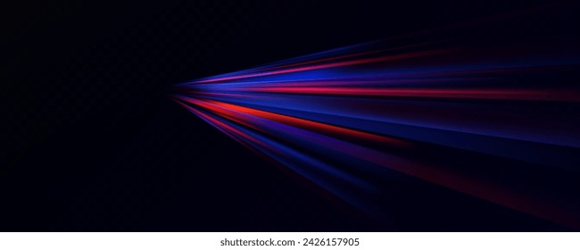  Horizontale Neonlinien.Blaue Geschwindigkeitslinien.Bewegungslichteffekt.Vektor. rot.Vektorgrafik einer blauen Farbe. Lichteffekt Abstrakte Laserstrahlen des Lichts. Chaotische Neonstrahlen des Lichts 