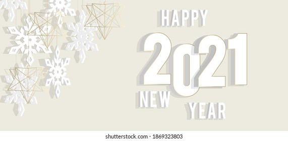 Horizontaler Neujahrsbanner. Ausführung mit sanften hellen Farben.