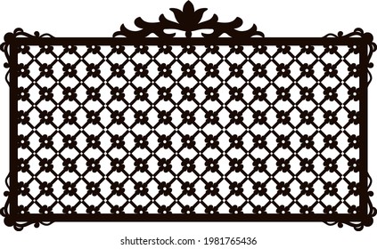 Horizontal openwork panel with a monogram for cutting. DIY home decor