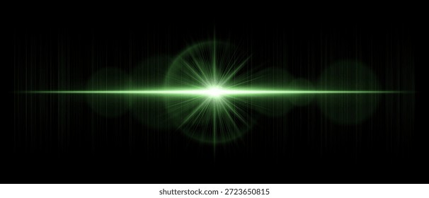 Exacerbação óptica horizontal com reflexos luminosos e transparência realista. Adequado para sobreposições, iluminação digital e projetos de design visual brilhante.